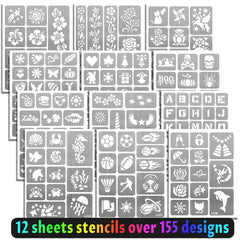 Metuu tattoo markers stencil designs highlight over 155 patterns for creative tracing.
