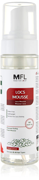 MFL Locs Mousse linaza, textura cremosa para peinado suave