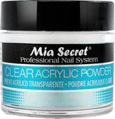 Mia Secret Clear Acrylic Powder 1oz packaging for at-home salon quality.