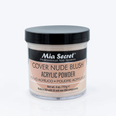 Mia Secret Cover Nude Blush acrylic powder bottle viewed for salon-quality results