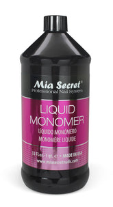 Mia Secret Liquid Monomer bottle front for professional acrylic nails with EMA formula.