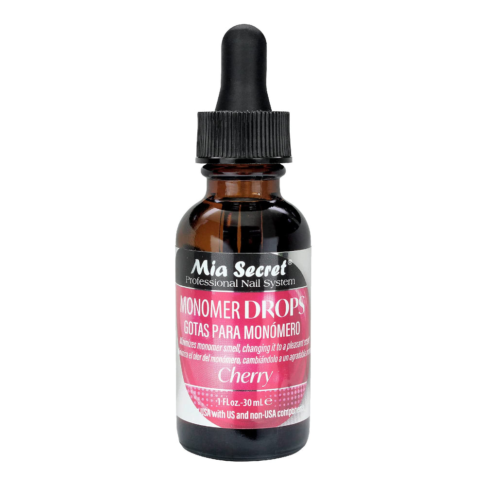 Mia Secret neutralizador de olor para monómero, aroma cereza, frasco de 1 onza.