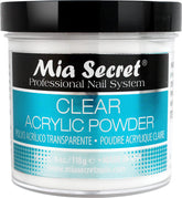 Mia Secret polvo acrilico transparente 4oz para aplicación suave y uniforme