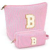 Mibasies initial makeup bags pink set for stylish travel organization