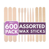 Mibly wooden wax sticks assortment for body and facial waxing, versatile use.