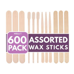 Mibly wooden wax sticks assortment for body and facial waxing, versatile use.