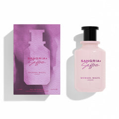 Michael Malul Sangria + Saffron EDP glass with amber hue emphasizes warmth.