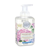 Michel Design Works Jabon Espuma Hortensias Dispensador Cuadrado para manos suaves y perfumadas.