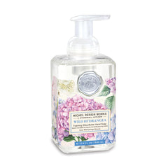 Michel Design Works Jabon Espuma Hortensias Dispensador Cuadrado para manos suaves y perfumadas.