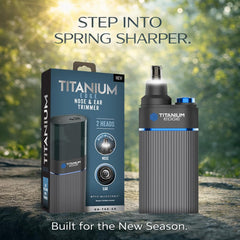 Microtouch Titanium Edge dual-rotary-blade-heads for versatile trimming.
