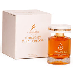 EMBAROUGE Midnight Mirage Bloom bottle, refined chypre floral for evening wear.