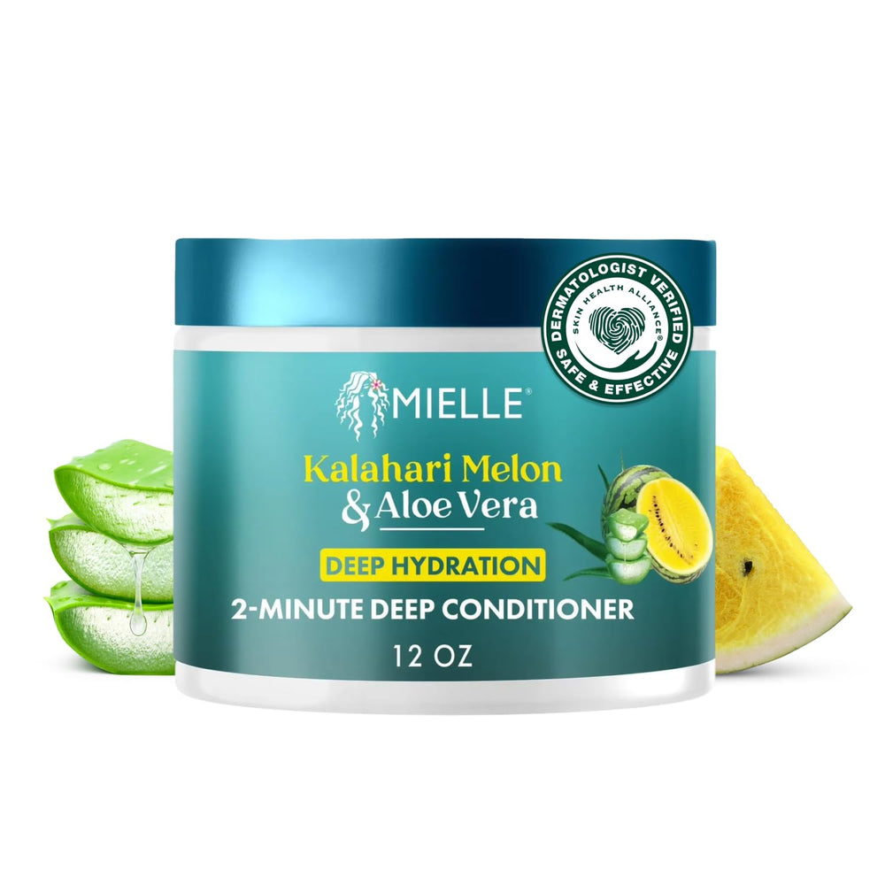 Botella de Mielle Organics Condicionador Profundo 2 Minutos para hidratación rápida.