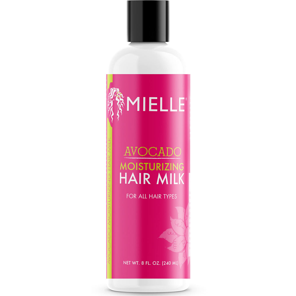 Mielle Organics Leche de Aguacate en botella para cabello suave y sin frizz.