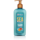 Champú Mielle Organics con musgo marino en botella, hidratación suave para cabello seco.