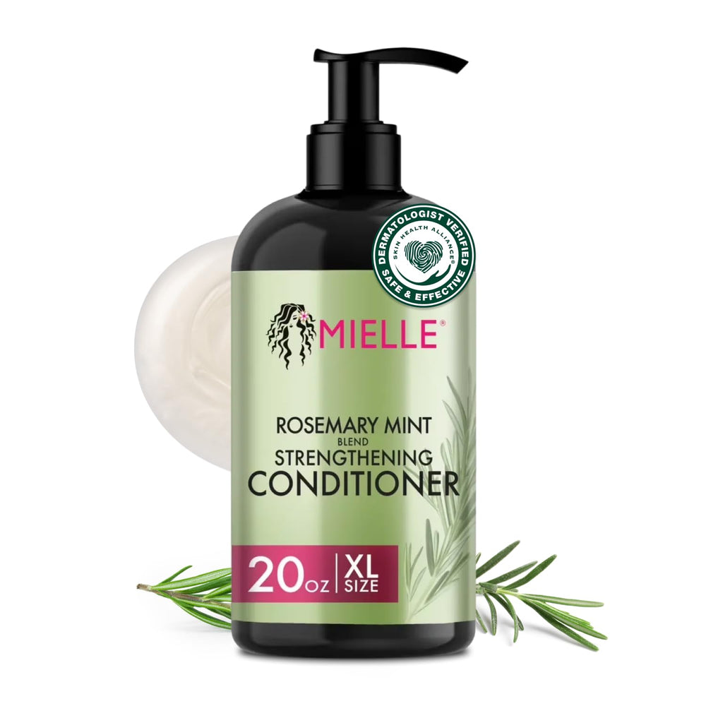 Acondicionador Mielle Organics con romero y menta para mayor manejabilidad.