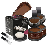 Mifeloy root touch-up powder packaging shown in a travel kit for on-the-go use