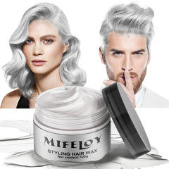 Mifeloy temporary silver white hair spray wax bottle for instant color and styling.