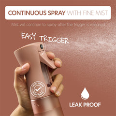 MIGHTY STRONG ultra-fine mist sprayer ideal for refreshing hairstyles.