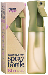 MIGHTY STRONG 10oz bottle shows hair mist for even styling