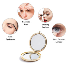 MIHAGUTY travel-friendly round mirror fits purses and bags