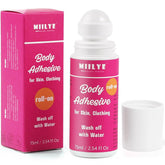 MIILYE Body Adhesive Roll-On with precise application for secure, mess-free fabric bonding.