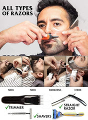 Close-up of cheek line guidance for symmetric beard shaping with MIKEBE