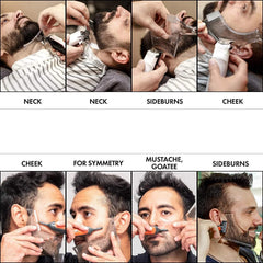 Neck line template helps neat, even borders on MIKEBE beard shaper