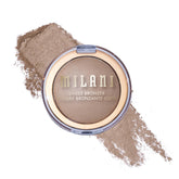 Milani bronceador horneado, embalaje italiano, brillo natural y duradero.