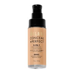 Milani Conceal + Perfect under-eye swatch demonstrates color match and coverage.
