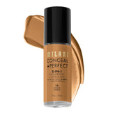 Milani Conceal + Perfect textura cremosa para cobertura uniforme.