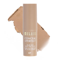 Milani Conceal + Perfect Stick, acabado suave y mate para tono uniforme.