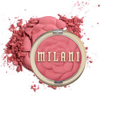 Milani Rose Blush en compacto rosado, acabado natural para mejillas.