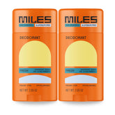 Miles Kids Desodorante doble pack frente exhibido, fragancia fresca para uso diario.