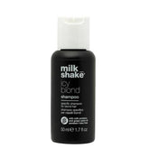Milk Shake Icy Blond Shampoo botella: envase destaca pigmentos para enfriar tonos cálidos.