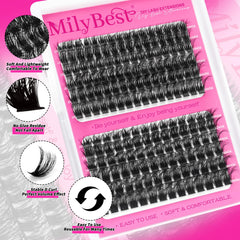 MilyBest Fluffy Lash Clusters 10mm set highlights fluttery length for natural day look
