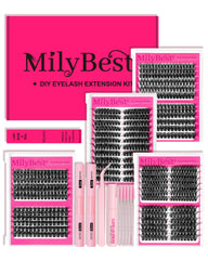 MilyBest lash clusters kit box for at home lash extensions setup