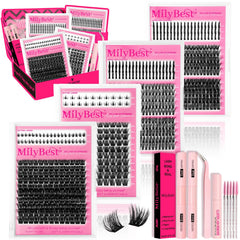 MilyBest Lash Clusters Kit laid out for easy at-home styling