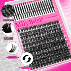 MilyBest precision lash tweezers for accurate cluster placement.
