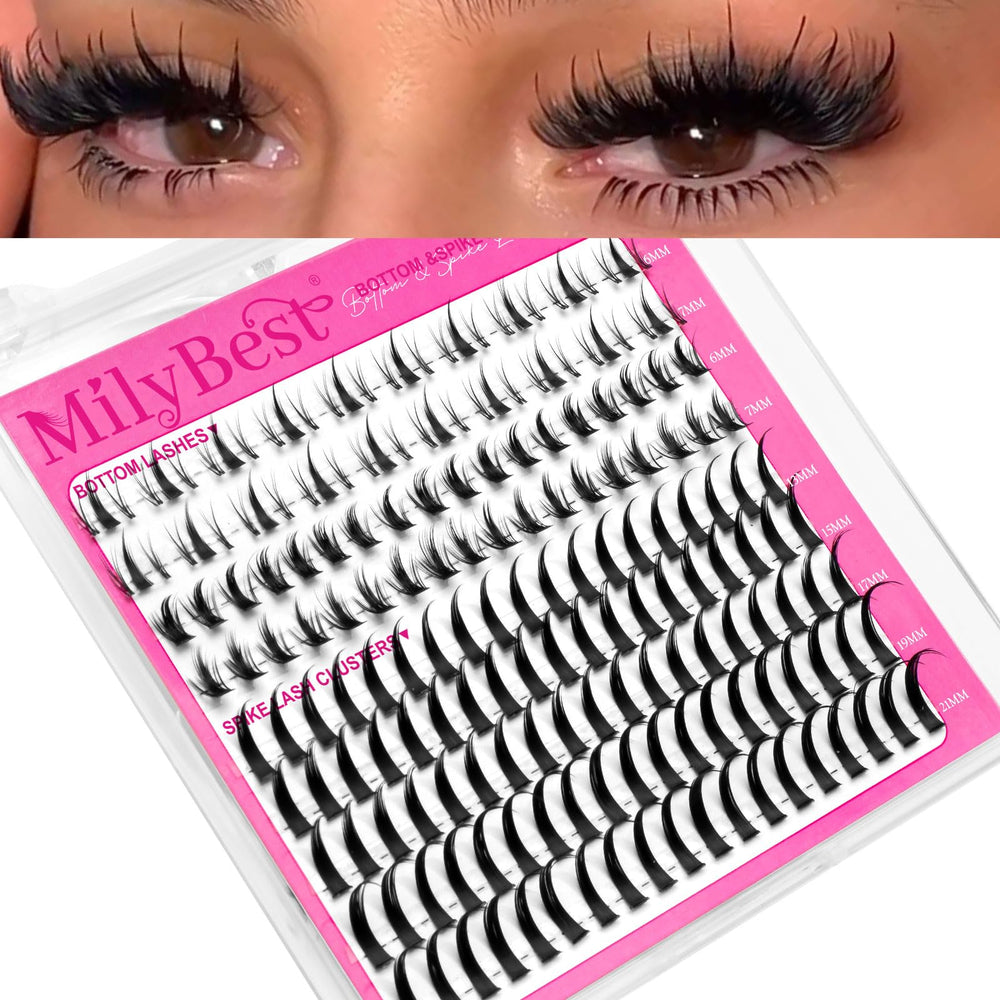 MilyBest spiky lashes 13-21mm for dramatic, doll-like eyes with balanced volume