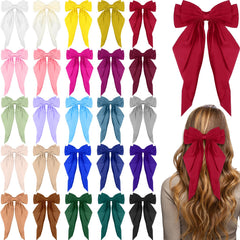 Mimorou big satin bow clip enhances any hairstyle with bold presence