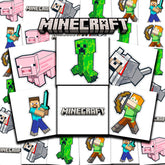 Tatuajes Minecraft: paquete de 72 perforados 2x2 para fiestas y regalos.