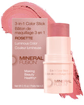 Mineral Fusion 3-en-1 Color Stick en mejilla rossete para un toque natural y duradero.