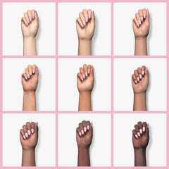 Etiqueta resalta fórmula vegana y suave para las uñas.