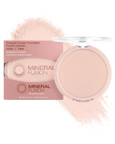 Mineral Fusion pressed powder foundation delivers a matte finish and pore-blurring look for photo-ready skin