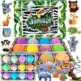 Mineral Me California bath bombs with surprise inside reveal animals during bath time.