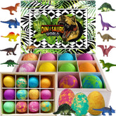 Mineral Me California dino eggs bath bombs reveal toy as they fizz