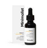 Minimalist Suero Vitamina C: frasco destacando la concentración para iluminación suave