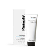 Minimalist Vitamina B5 10% crema facial en envase, hidratación ligera para piel grasa.
