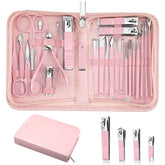 MINKINH 26-piece manicure set open case showing organized tools for home grooming