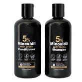 Minoxidil Shampoo bottle pour for daily scalp care and fuller-looking hair.